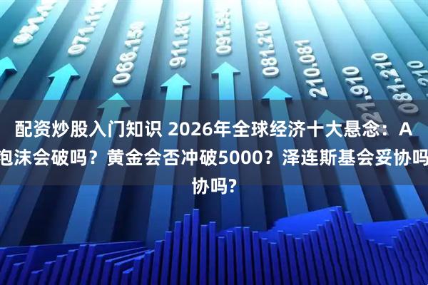 配资炒股入门知识 2026年全球经济十大悬念：AI泡沫会破吗？黄金会否冲破5000？泽连斯基会妥协吗?